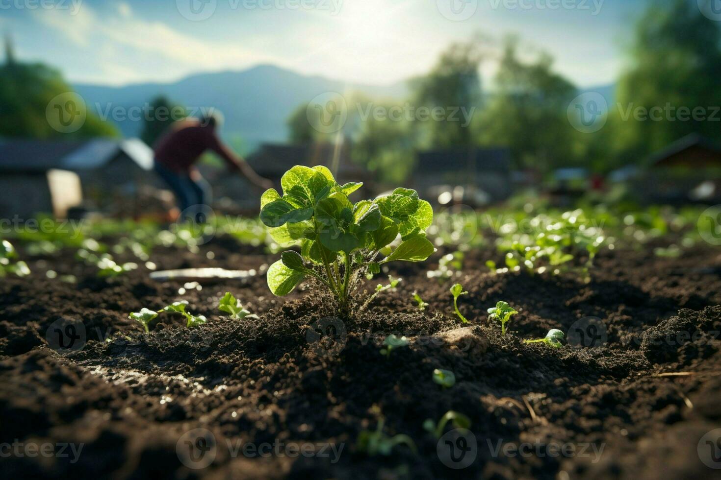 ai generato clima azione piantare un' nuovo albero per combattere e mitigare clima modificare ai generato foto