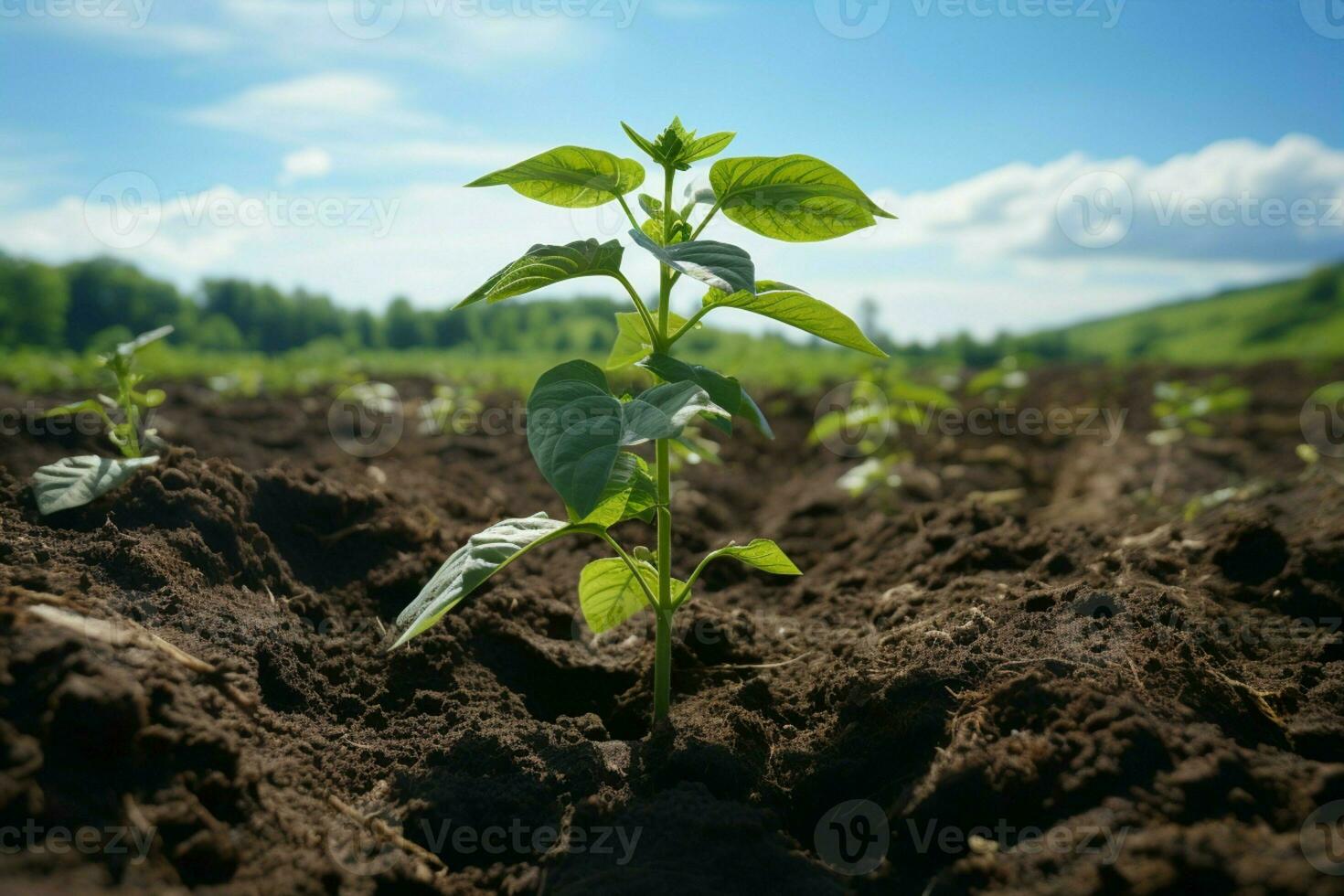 ai generato clima azione piantare un' nuovo albero per combattere e mitigare clima modificare ai generato foto