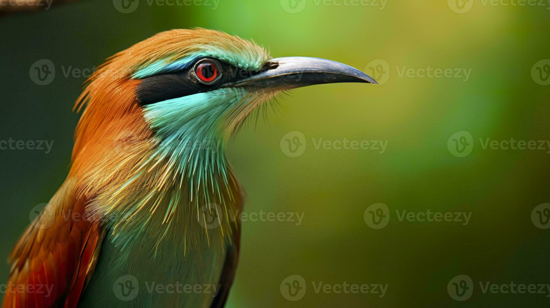 ai generato turchese sopracciglio motmot nel vivace colori. generativo ai foto