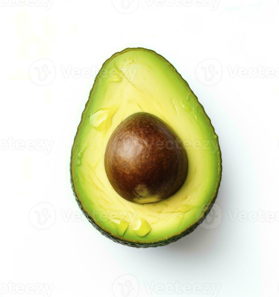 ai generato avocado su bianca sfondo. ai generato foto