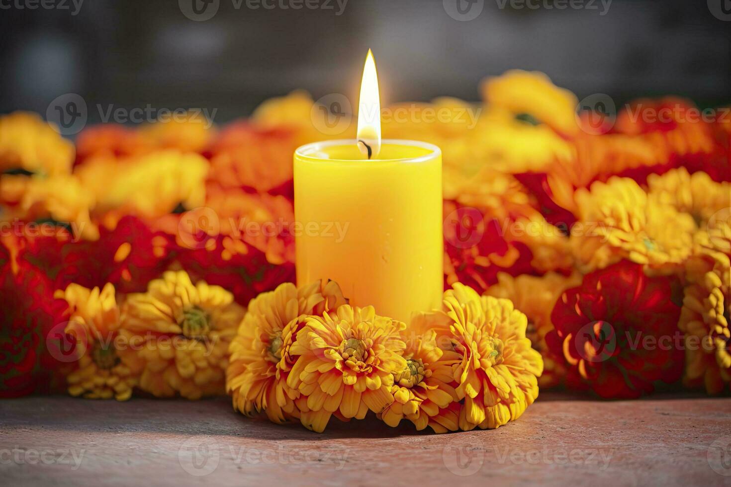 ai generato candele e calendula fiori. giorno di il morto concetto dia de los muertos. ai generato foto