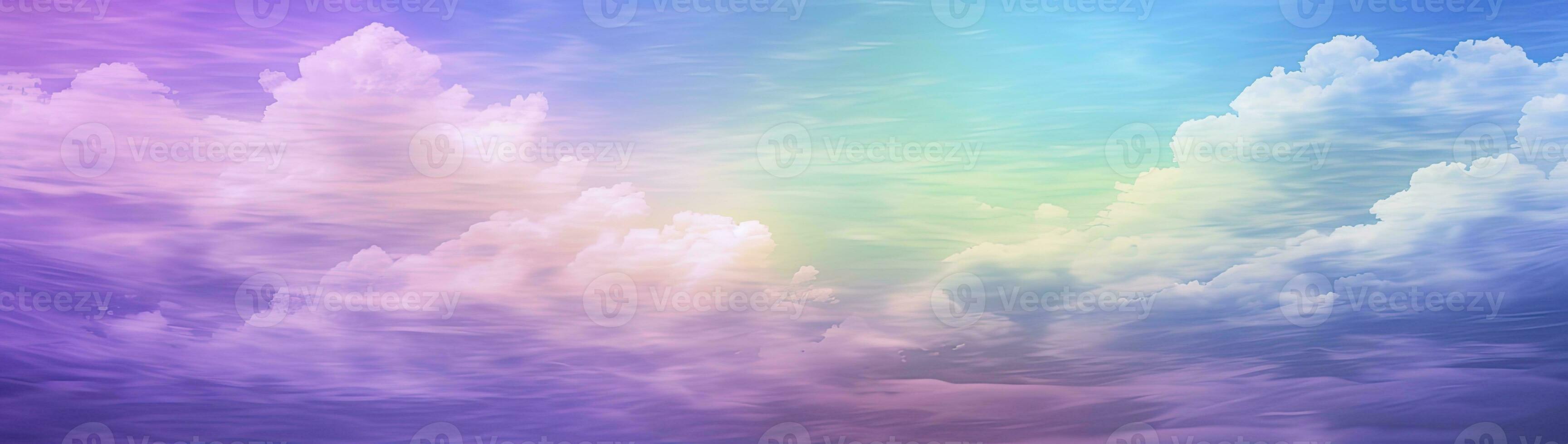 ai generato arcobaleno cielo con soffice nuvole. multicolore tonica cielo. ai generato. foto