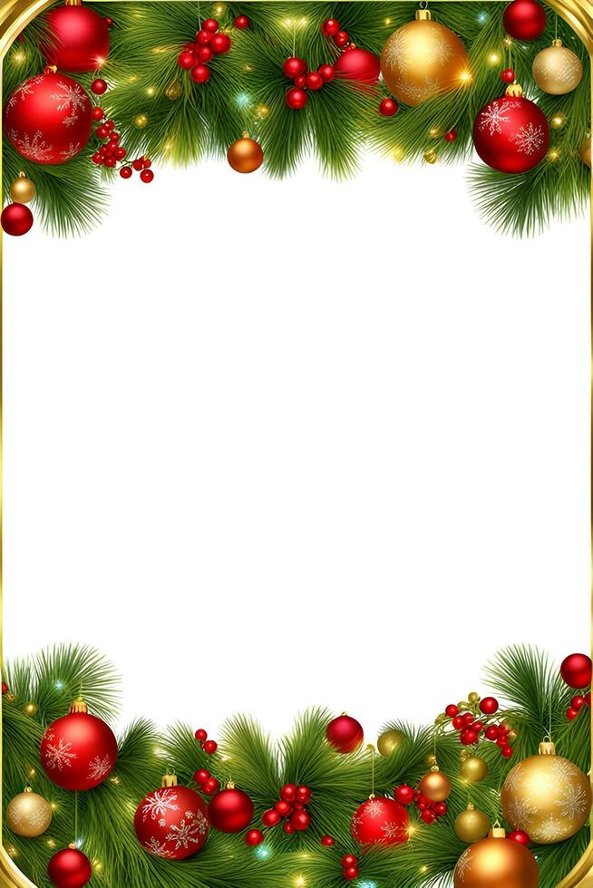 ai generato Natale confine telaio illustrazione foto