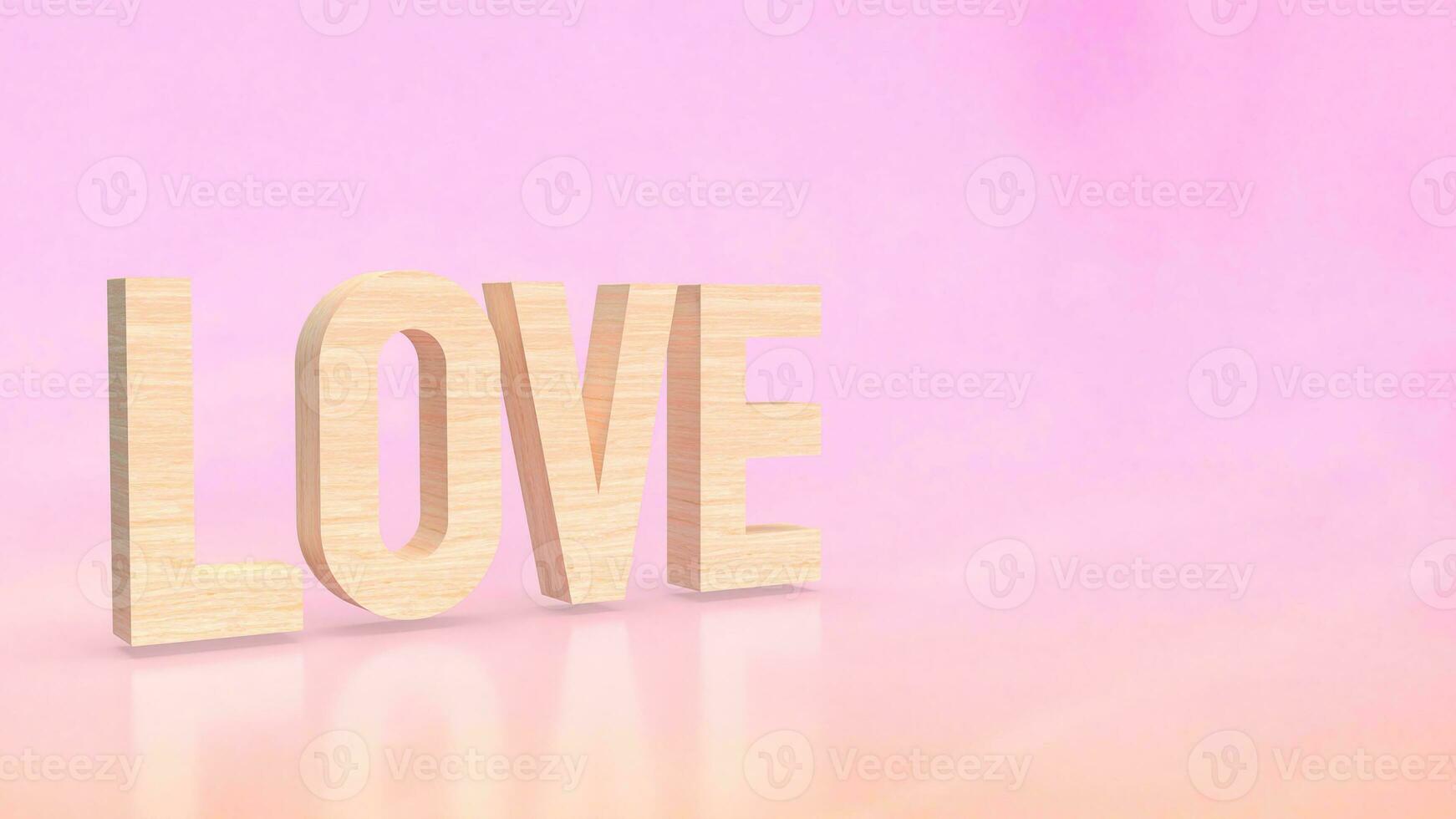il legna amore su rosa sfondo 3d interpretazione foto