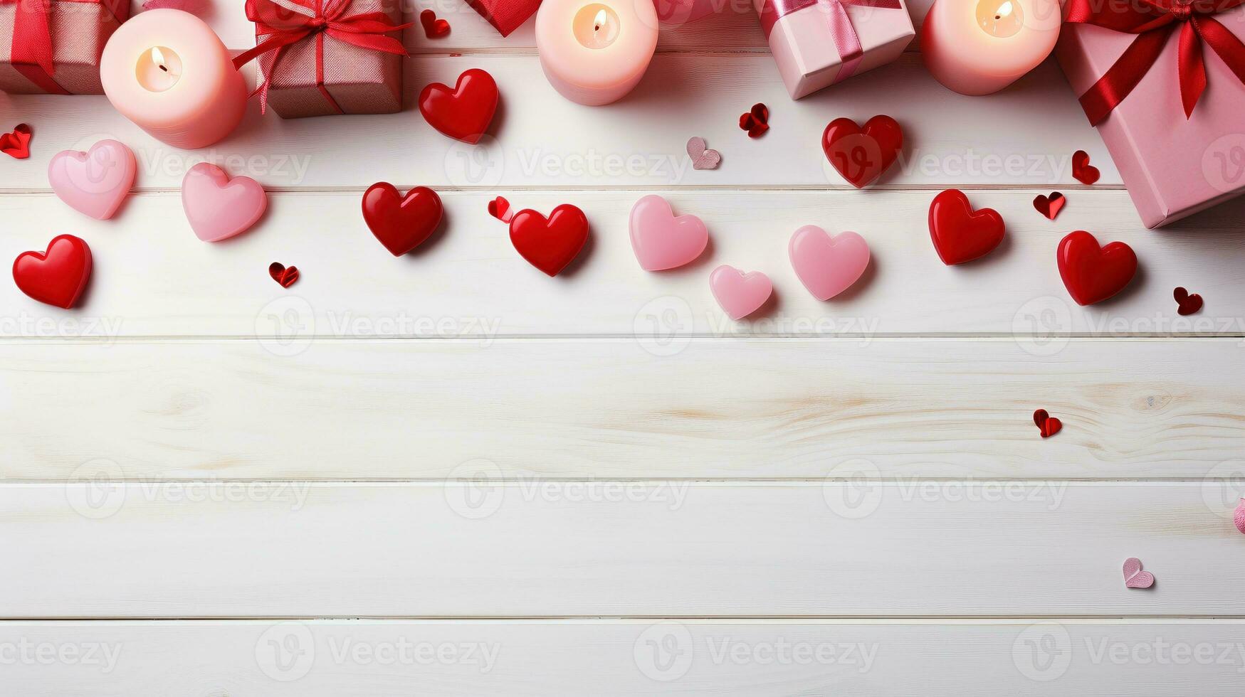 ai generato candele i regali cuori San Valentino ai generato bandiera sfondo copia spazio foto