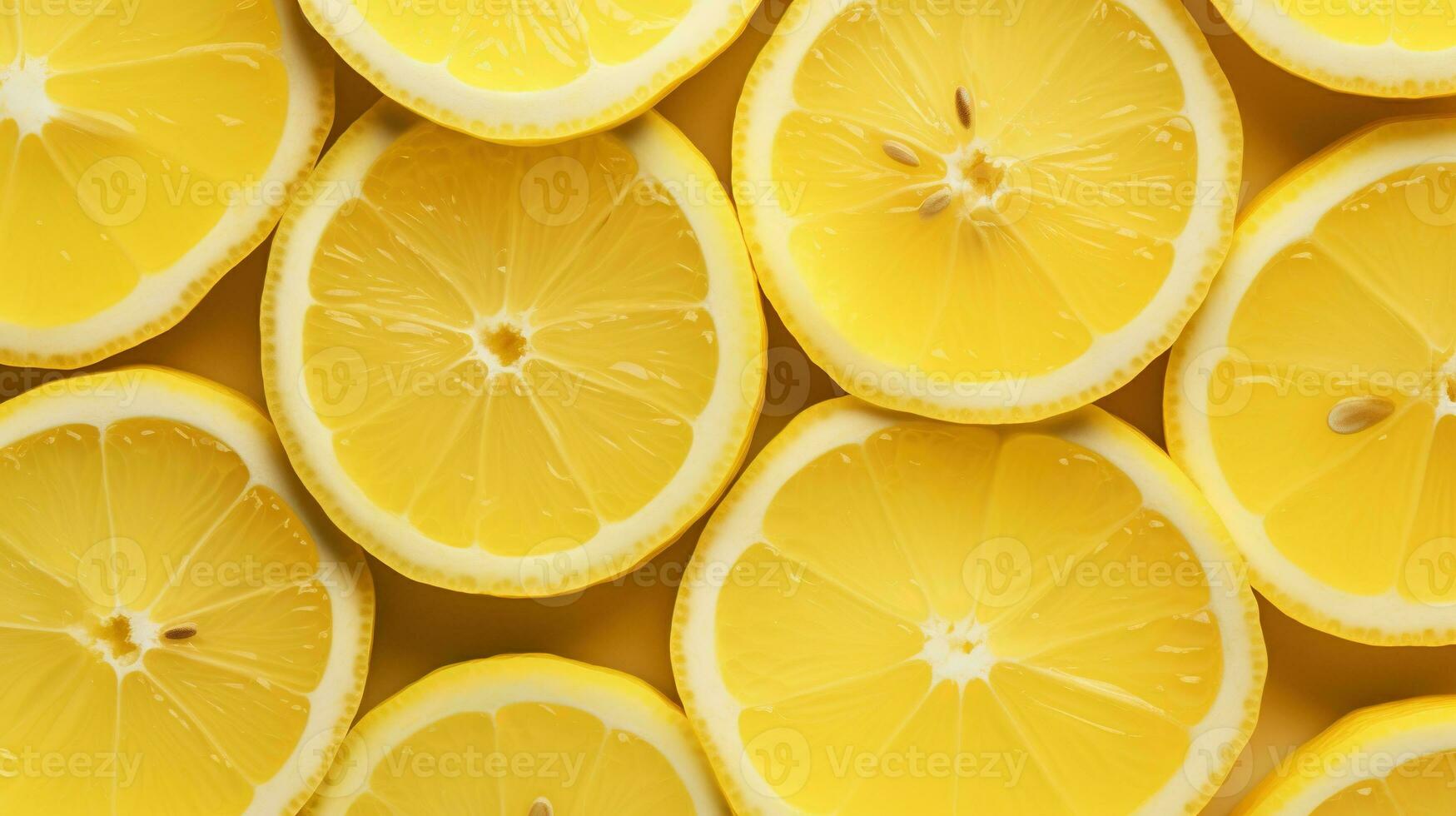 ai generato fresco Limone fette sfondo. sano, salutare vita, frutta, giallo foto