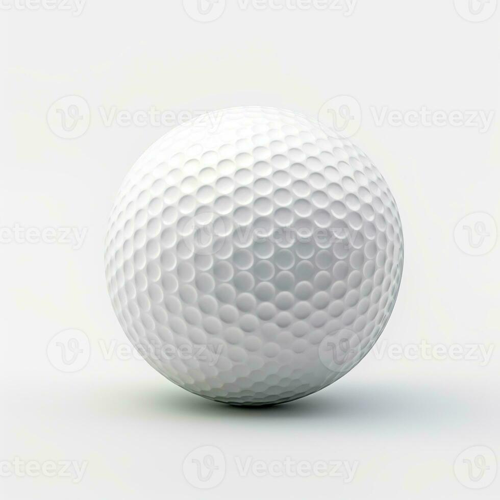 ai generato golf palla su bianca sfondo. sport, gioco, passatempo foto