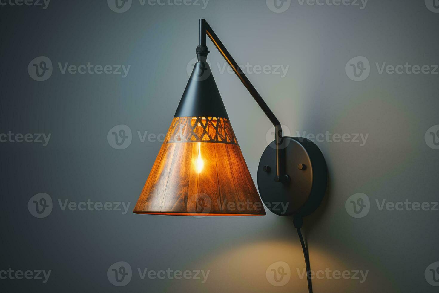 ai generato moderno alla moda decorativo gesso parete lampada come un' decorativo elemento. lampada come parete decorazione foto