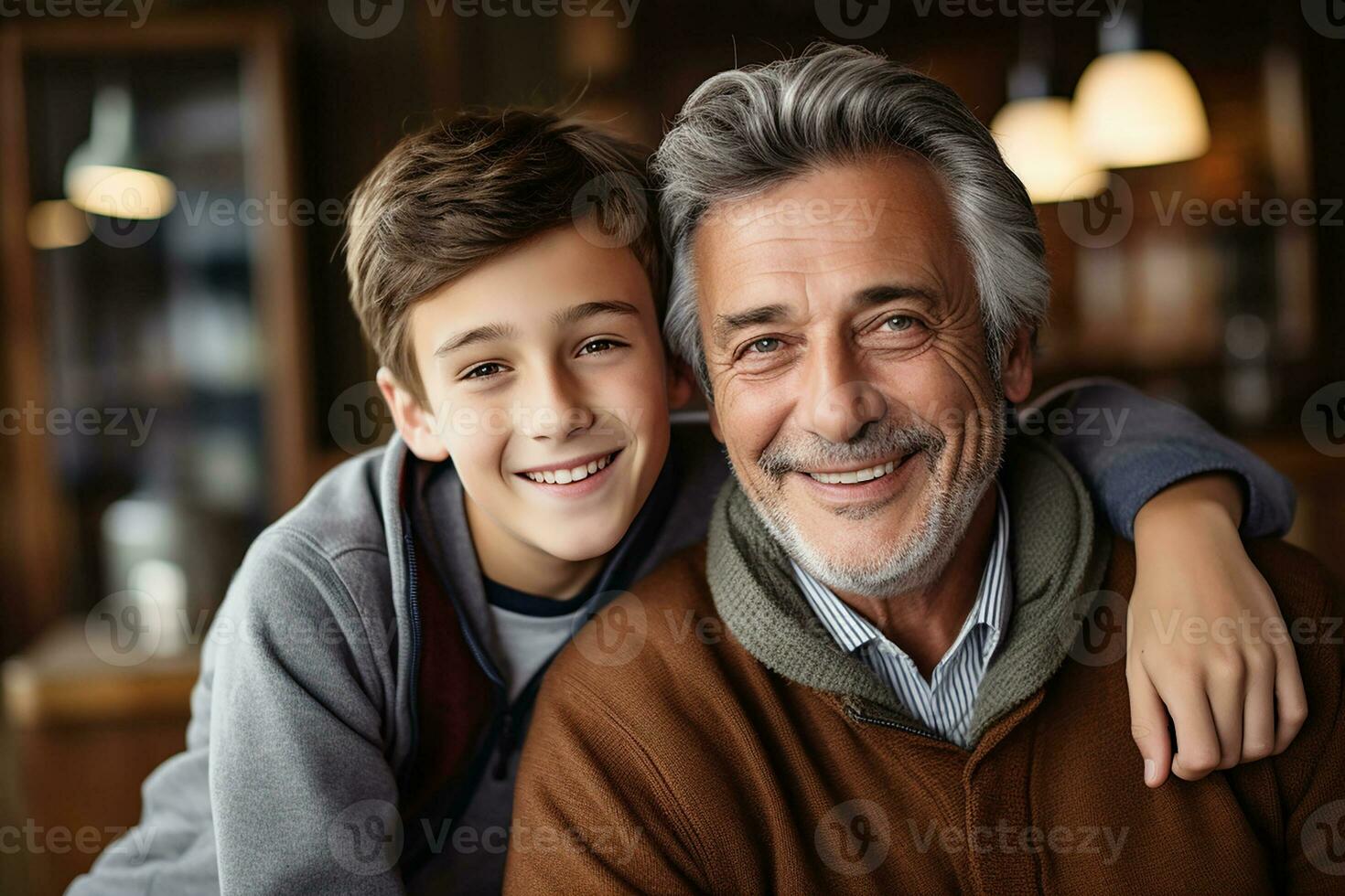 ai generato padre la spesa tempo insieme con il suo figlio all'aperto foto