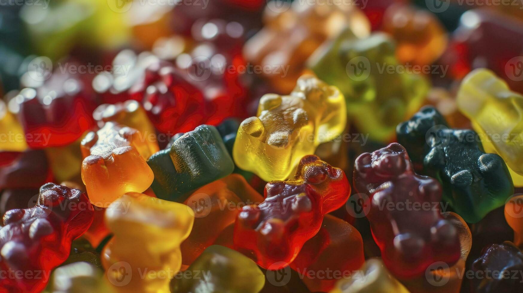 ai generato vitamine per figli, gelatina gommoso orsi caramella foto