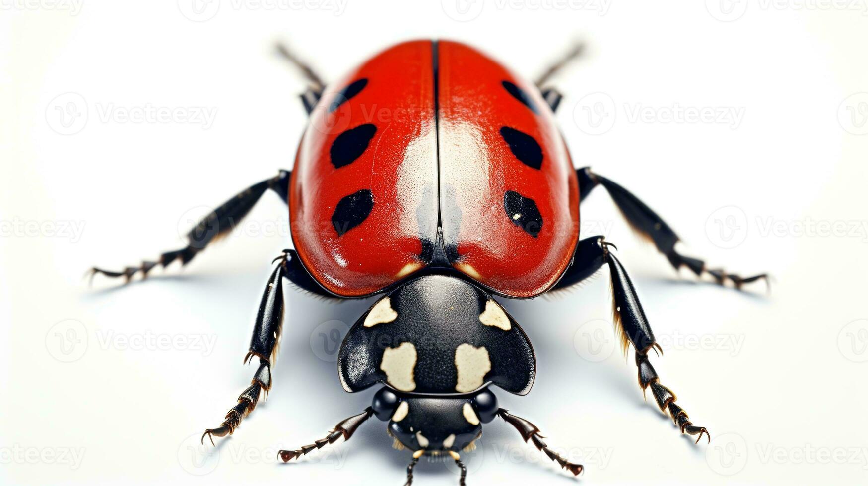 ai generato coccinella su bianca sfondo. insetto, insetto, animale foto