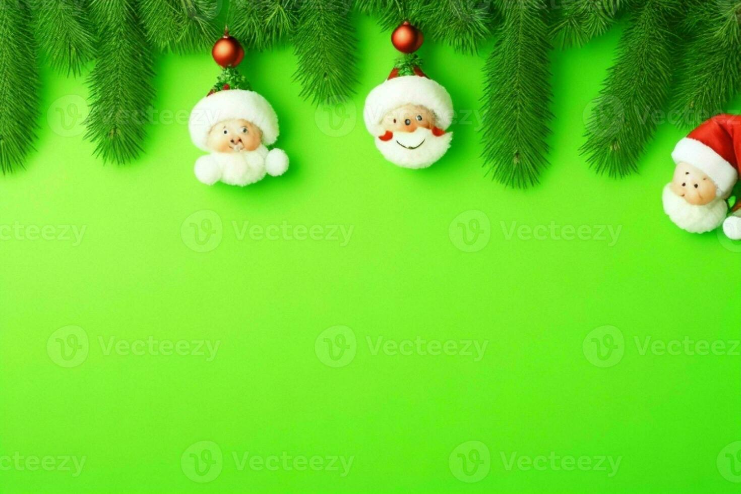 ai generato verde sfondo. allegro Natale e nuovo anno bandiera con copia spazio. professionista foto