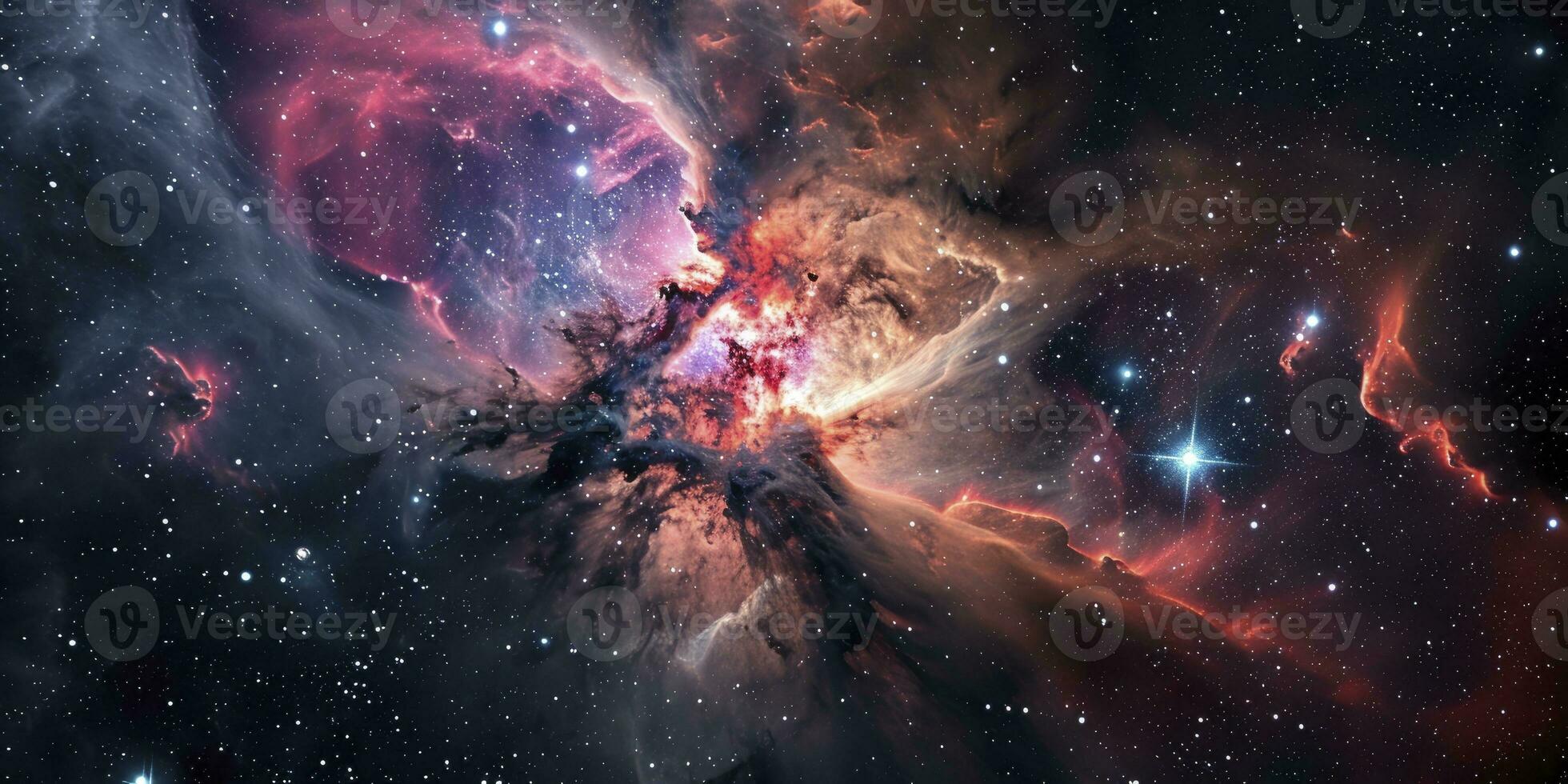 ai generato nebulosa e galassie nel spazio. astratto cosmo sfondo. foto