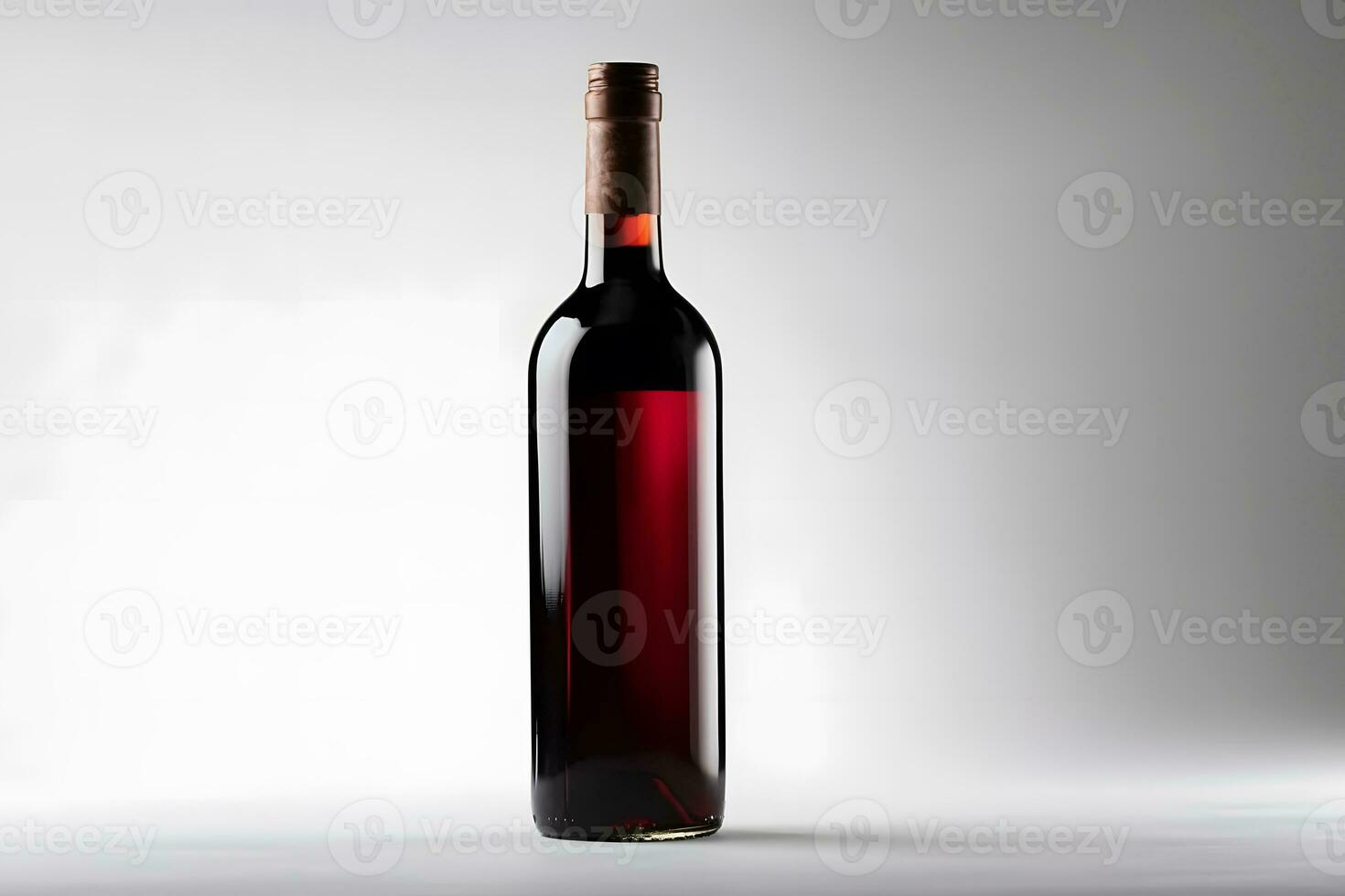 ai generato bottiglia di rosso vino senza un' etichetta. neurale Rete ai generato foto