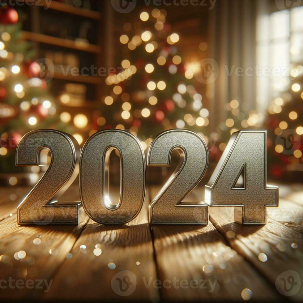 ai generato Natale e nuovo anno 2024 celebrazione azione immagini per attività commerciale e marketing foto