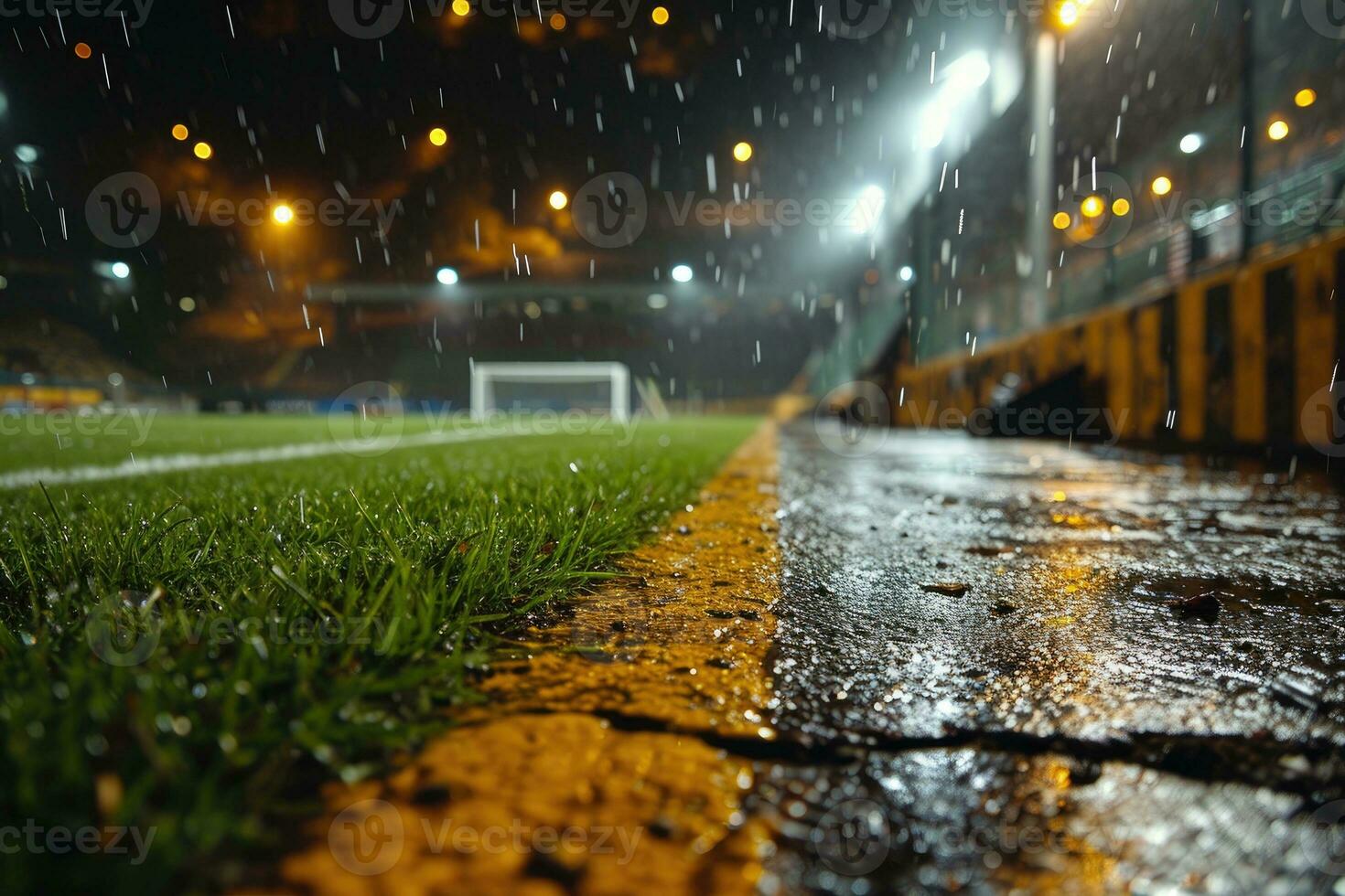 ai generato lussureggiante verde prato a calcio calcio gli sport stadio professionale fotografia foto