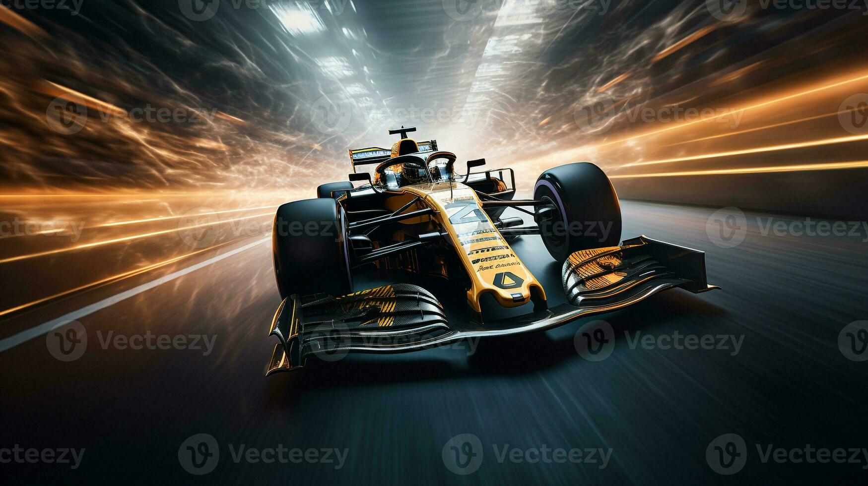 ai generato congelare il intensità di un' formula 1 movimento durante un' campionato gioco. generativo ai foto