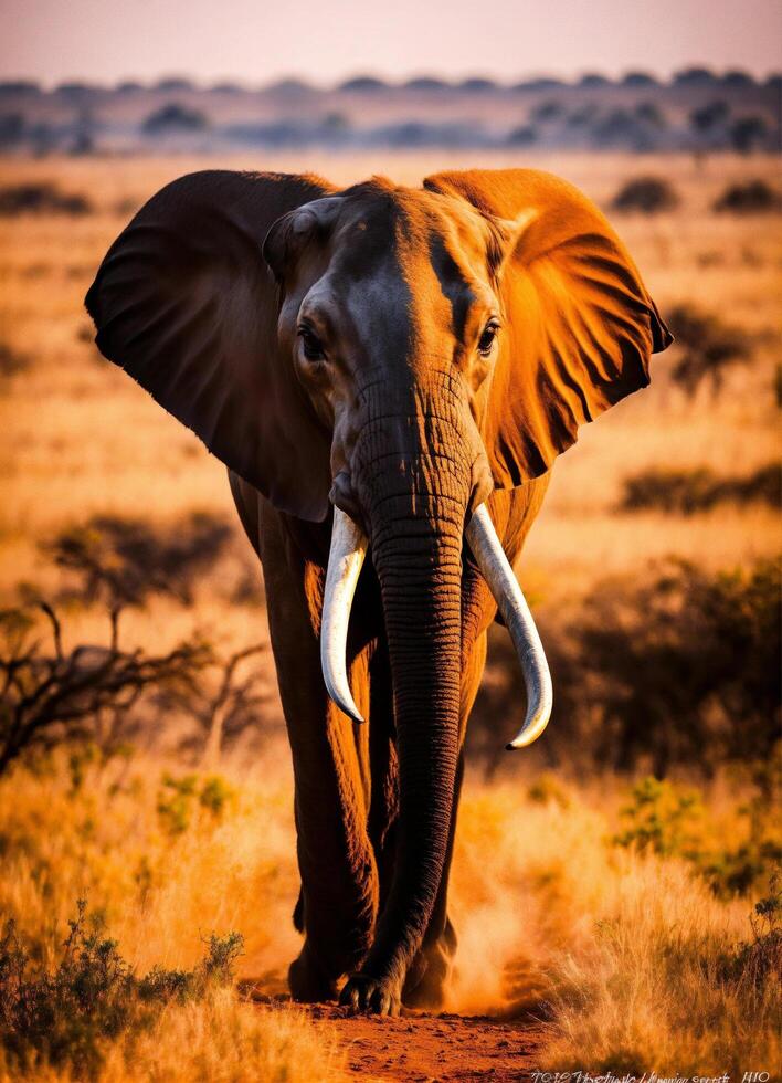 ai generato giornata mondiale della fauna selvatica foto animale natura allo stato selvaggio nel erboso savana a tramonto generativo ai