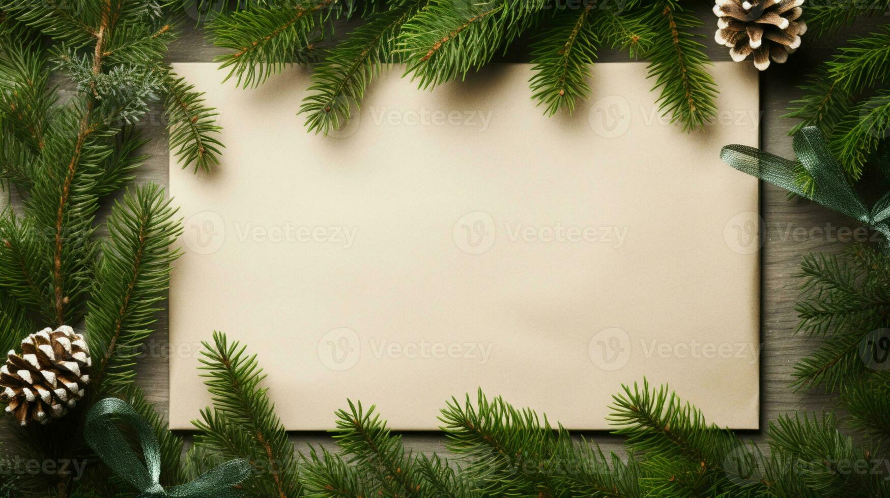 ai generato Natale vacanze composizione di abete albero rami con copia spazio foto