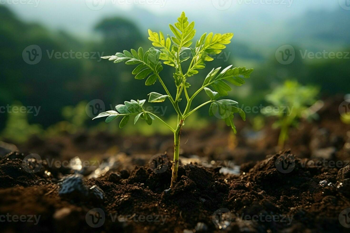 ai generato clima azione piantare un' nuovo albero per combattere e mitigare clima modificare ai generato foto