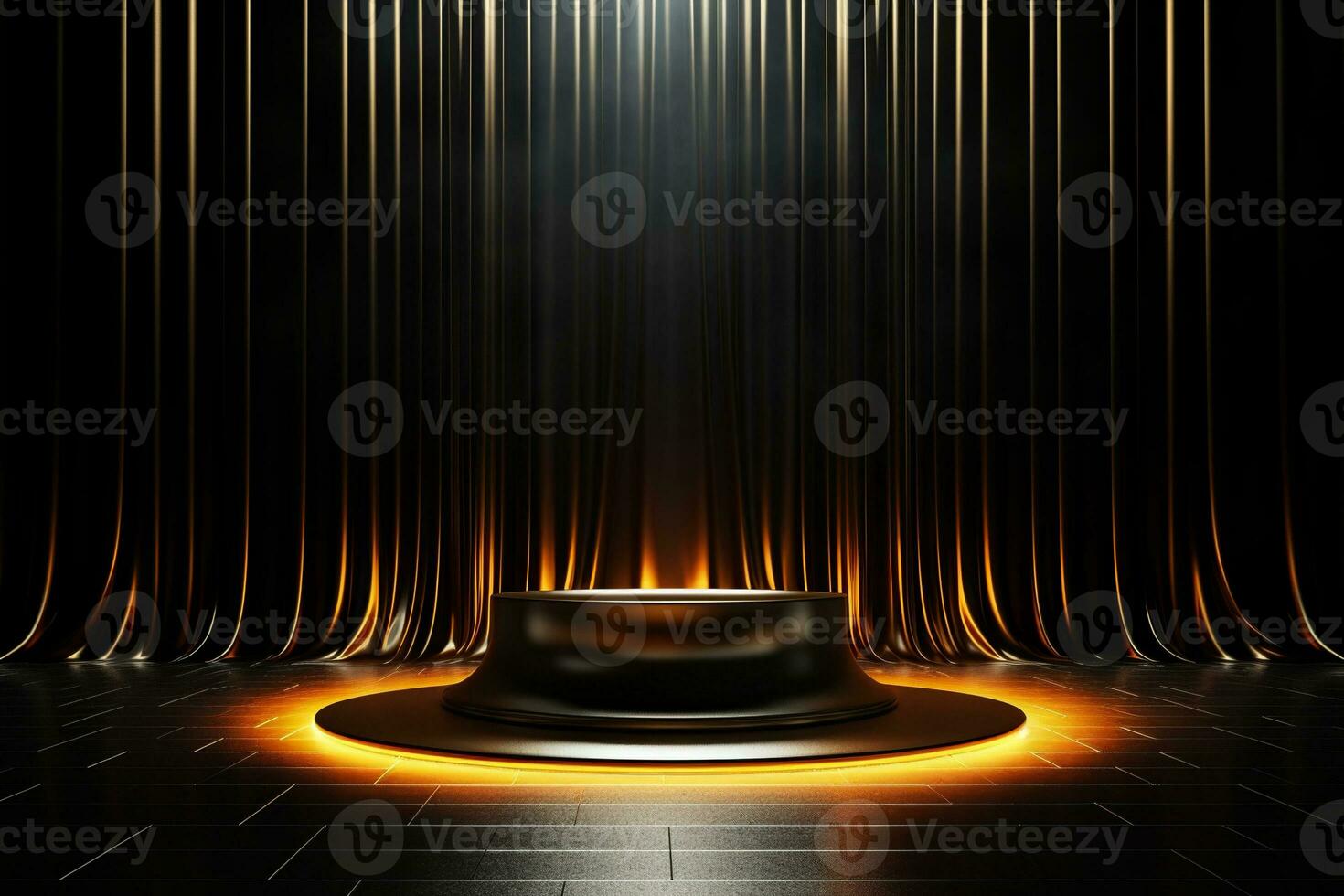 ai generato astratto lusso buio oro piattaforma podio per Prodotto presentazione foto