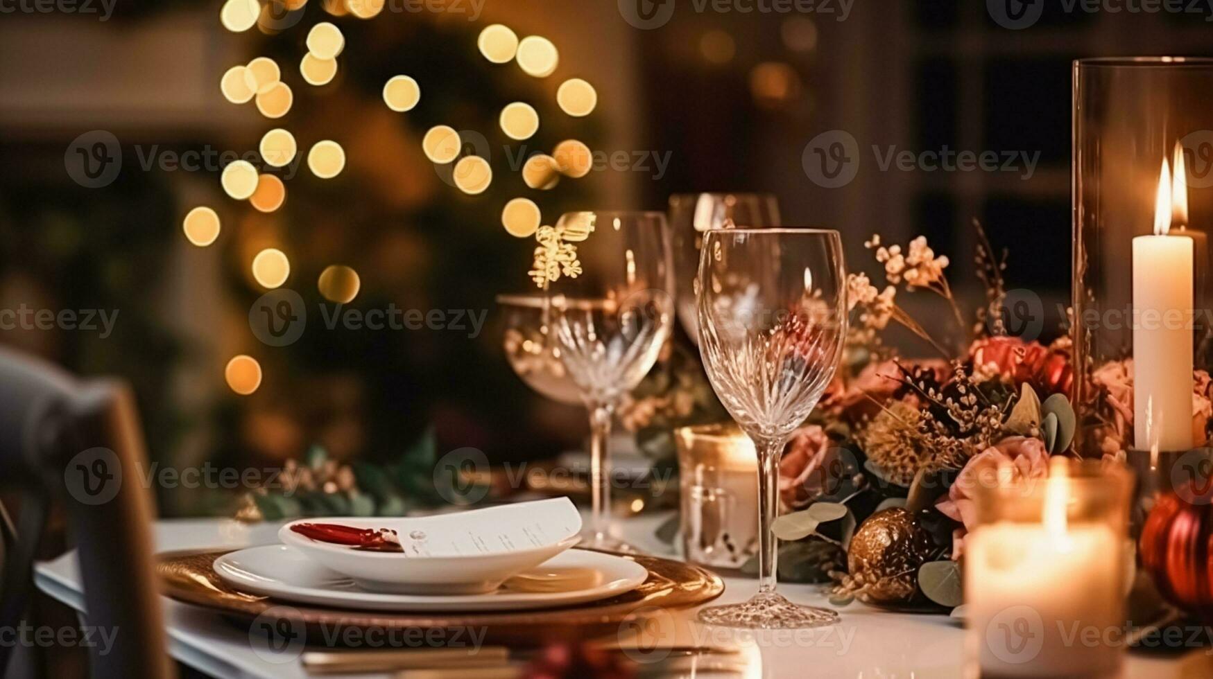 ai generato nuovo anno festa arredamento, casa decorazione per festivo vacanza celebrazione foto