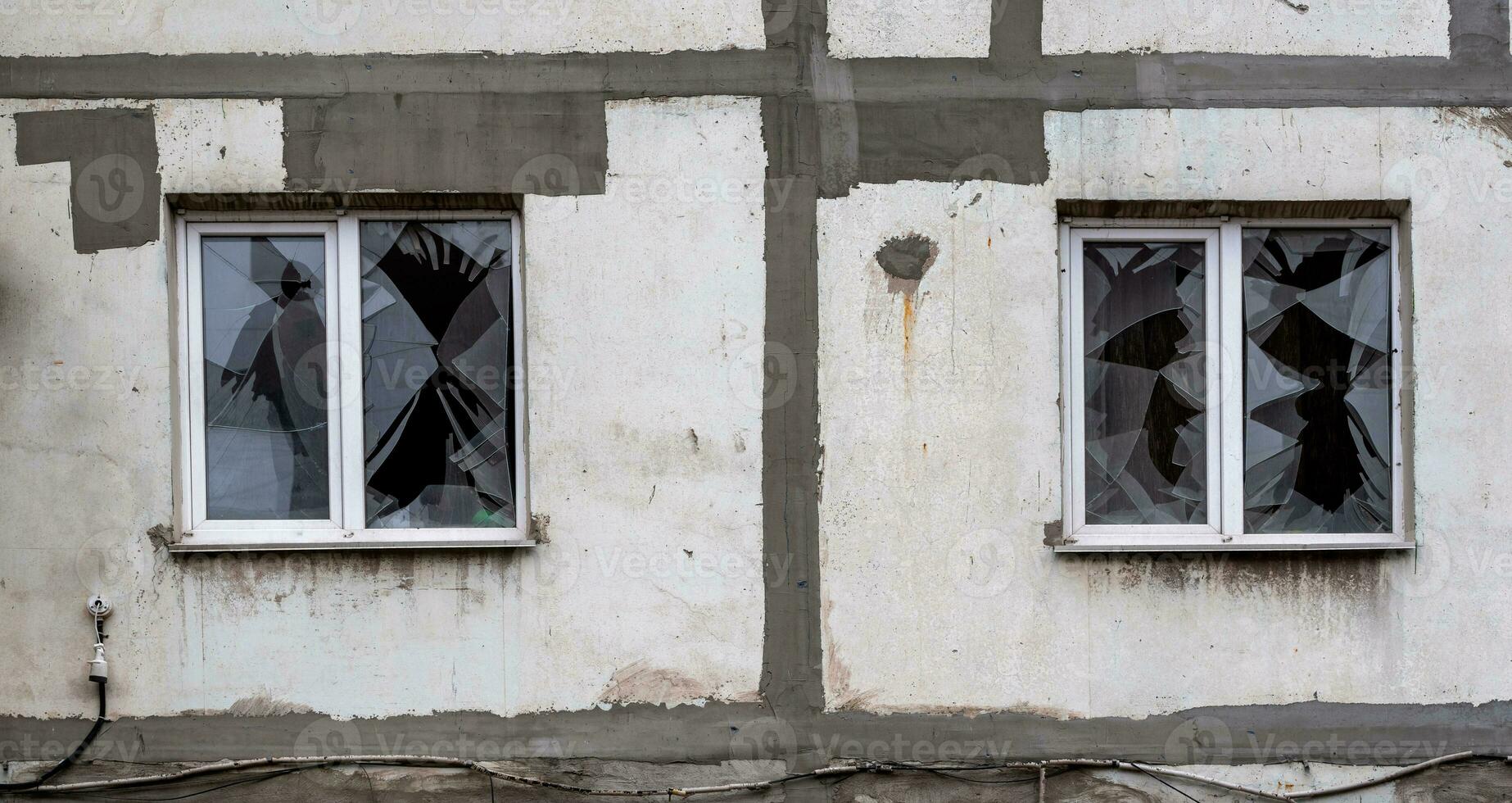 distrutto e bruciato case nel il città Russia Ucraina guerra foto