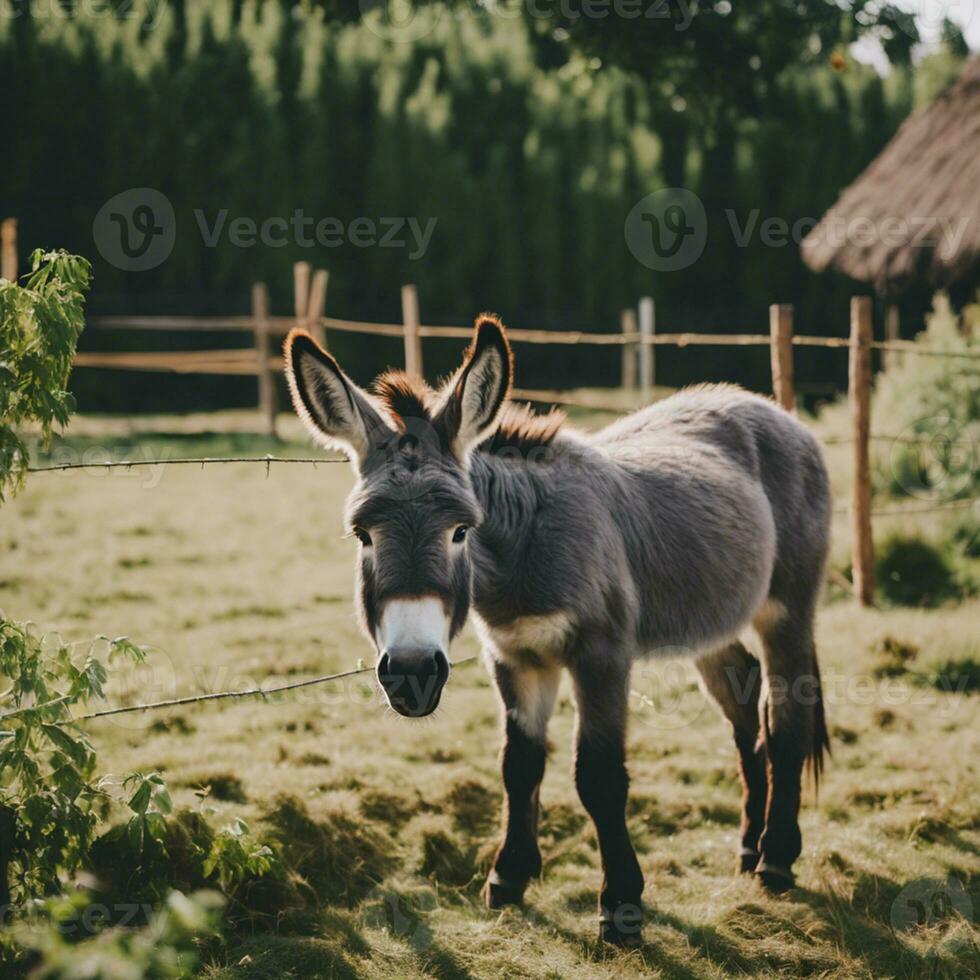 ai generato sicuramente adorabile il dolce giganti di il azienda agricola foto