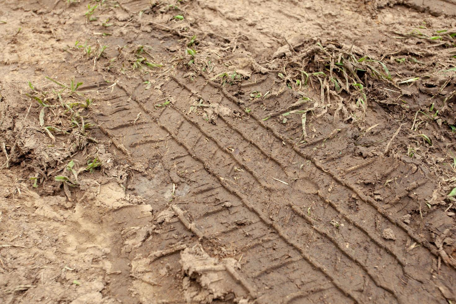 tracce delle ruote delle auto a terra foto