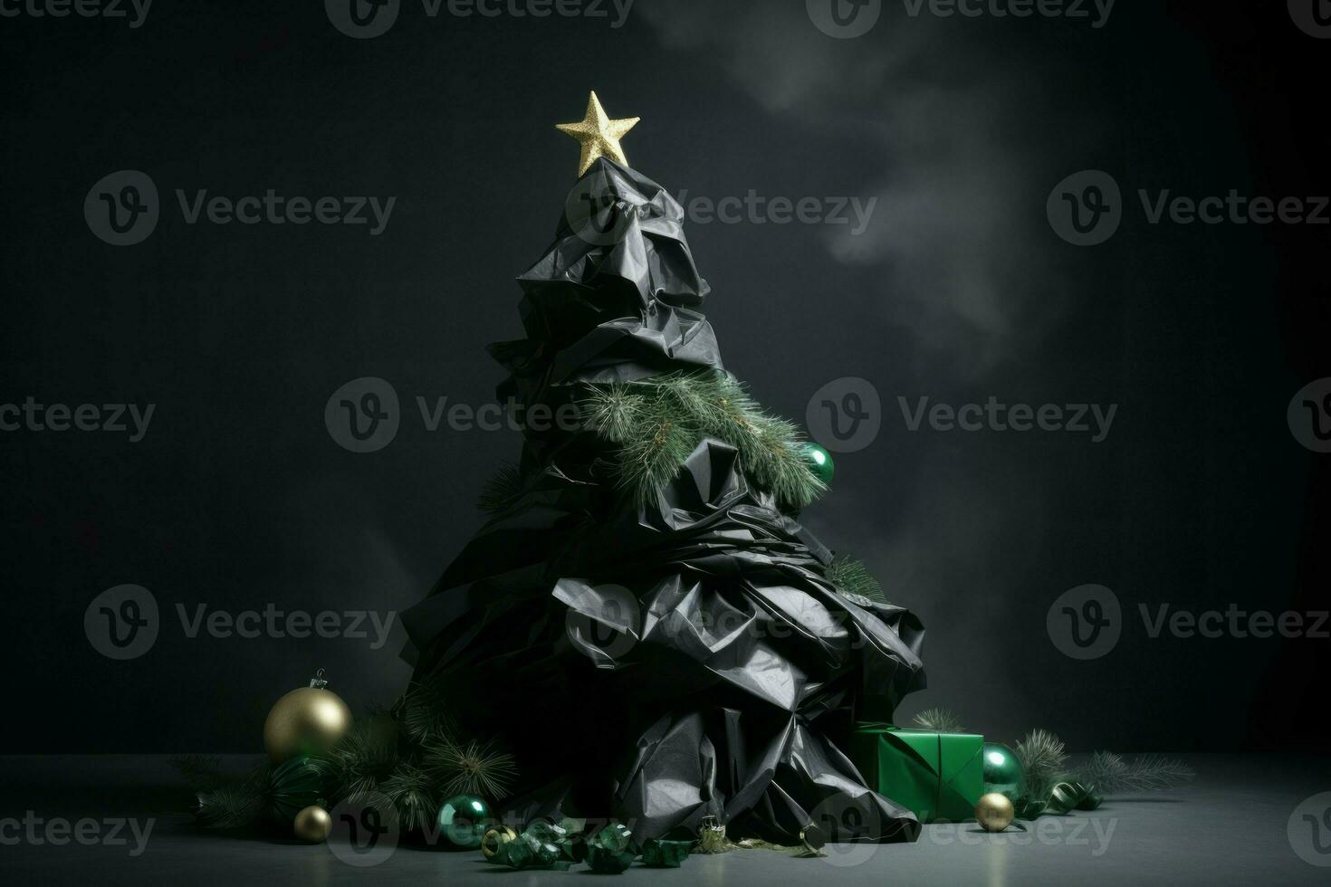 ai generato rifiuto Natale albero. creare ai foto