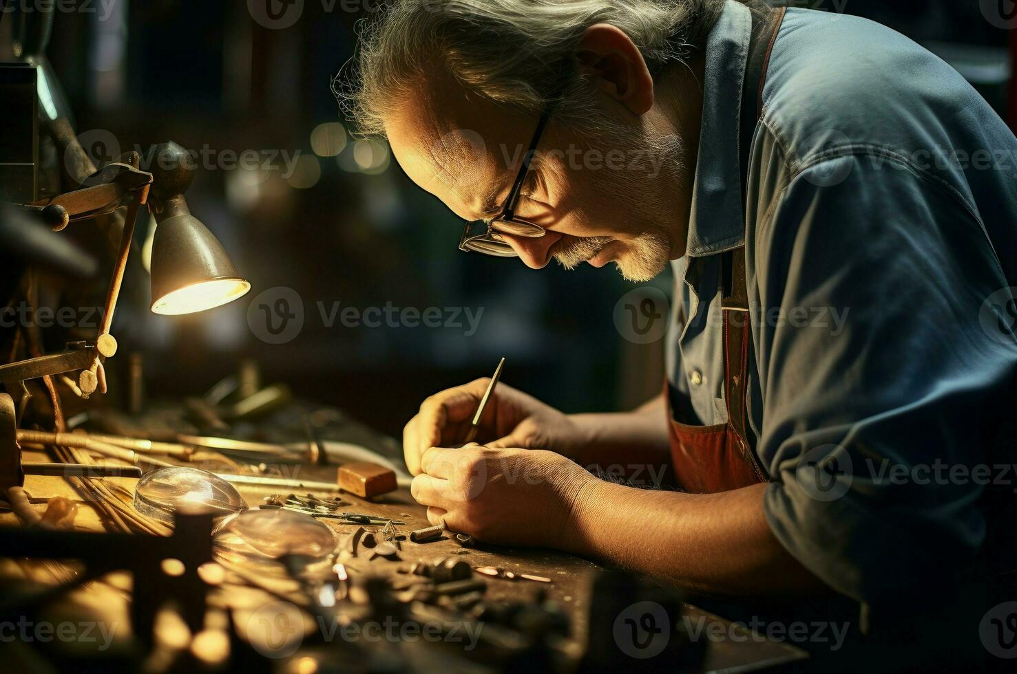 ai generato preciso fabbro ferraio Lavorando metallo. creare ai foto