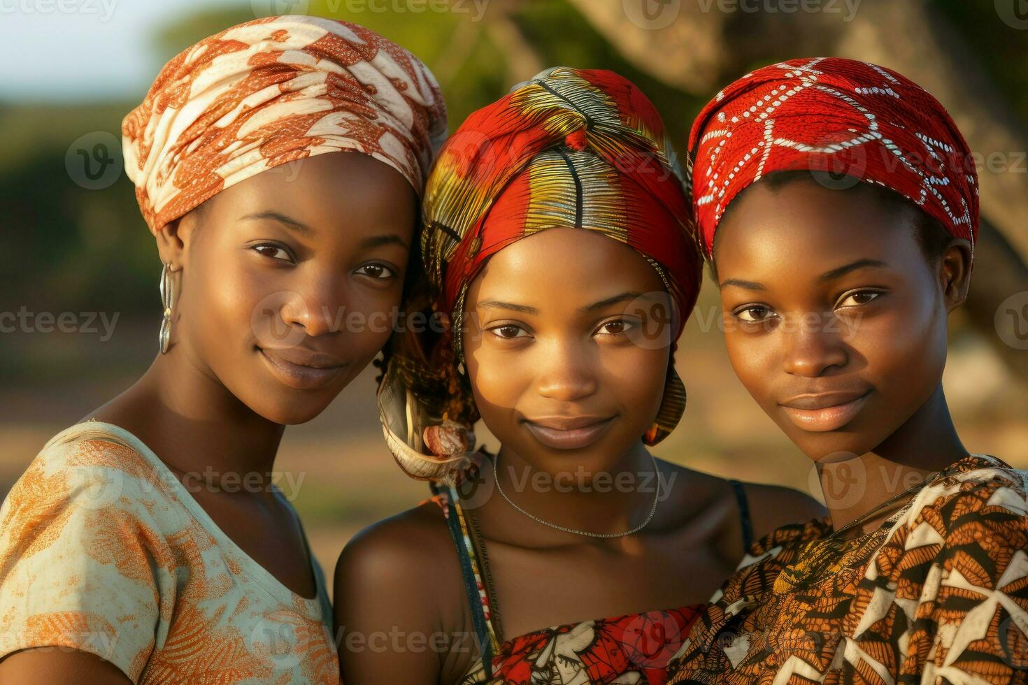 ai generato intricato africano donne tradizionale stoffa. creare ai foto