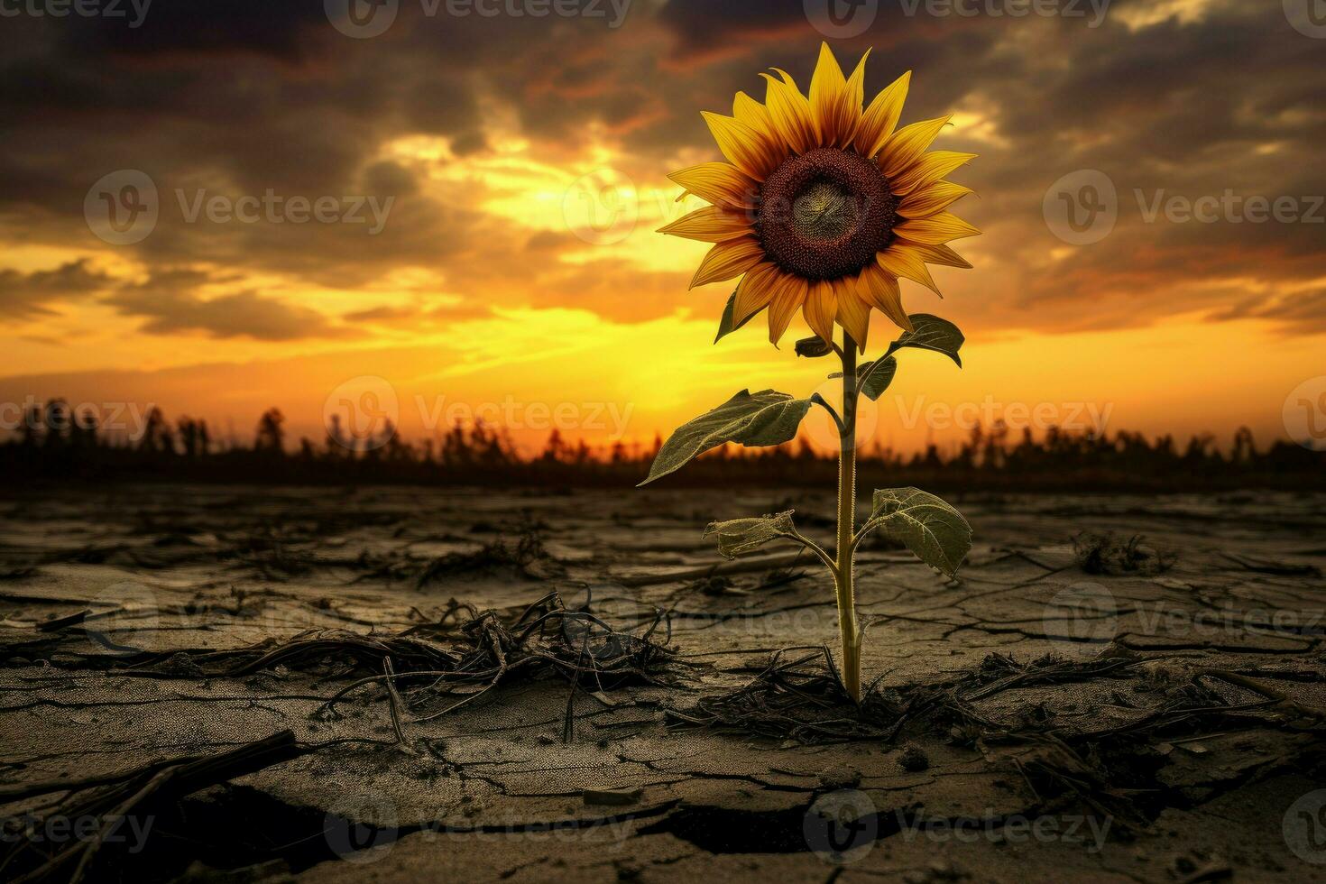 ai generato isolato solitario girasole. creare ai foto