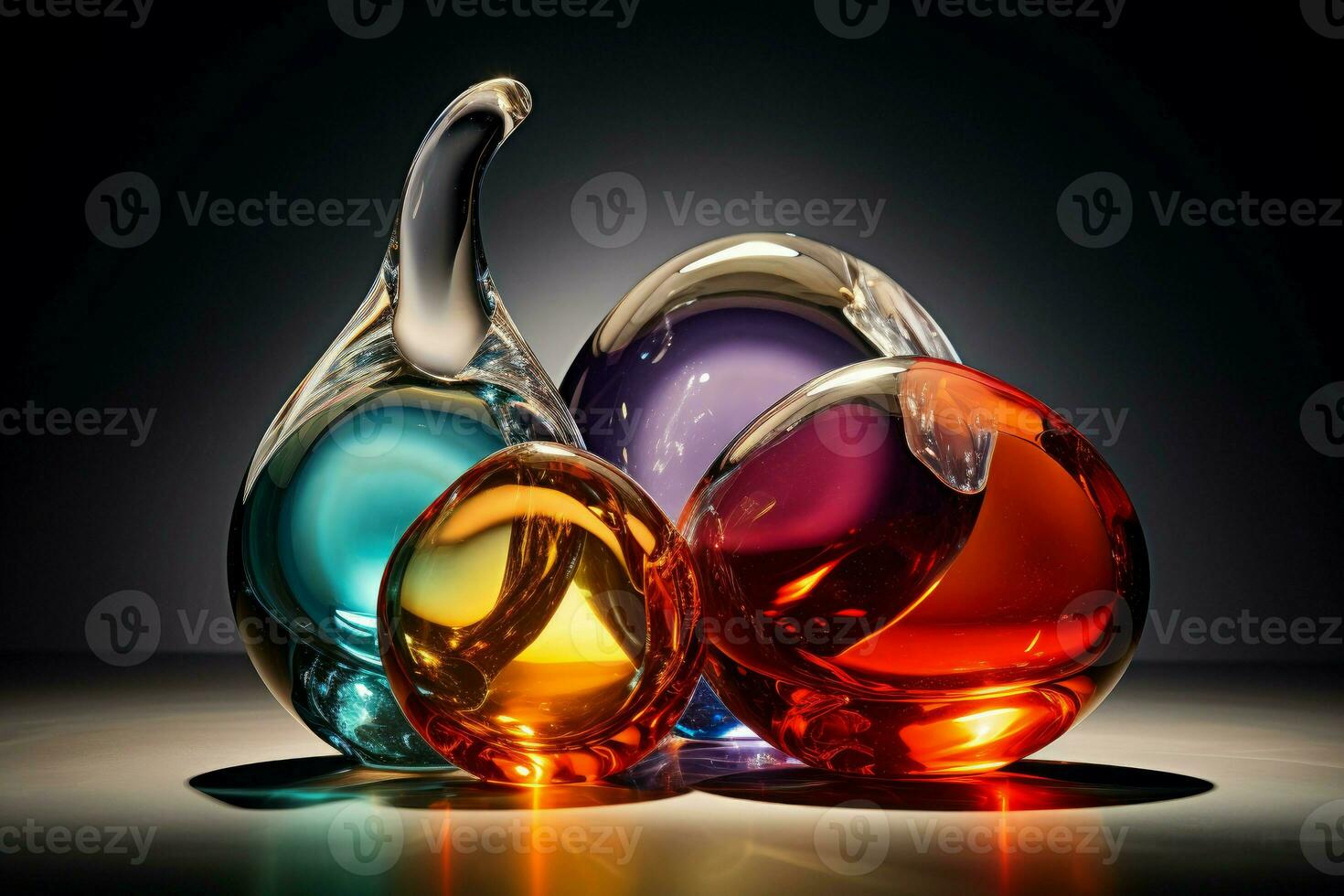 ai generato radiante bicchieri con colorato liquido schizzi. creare ai foto