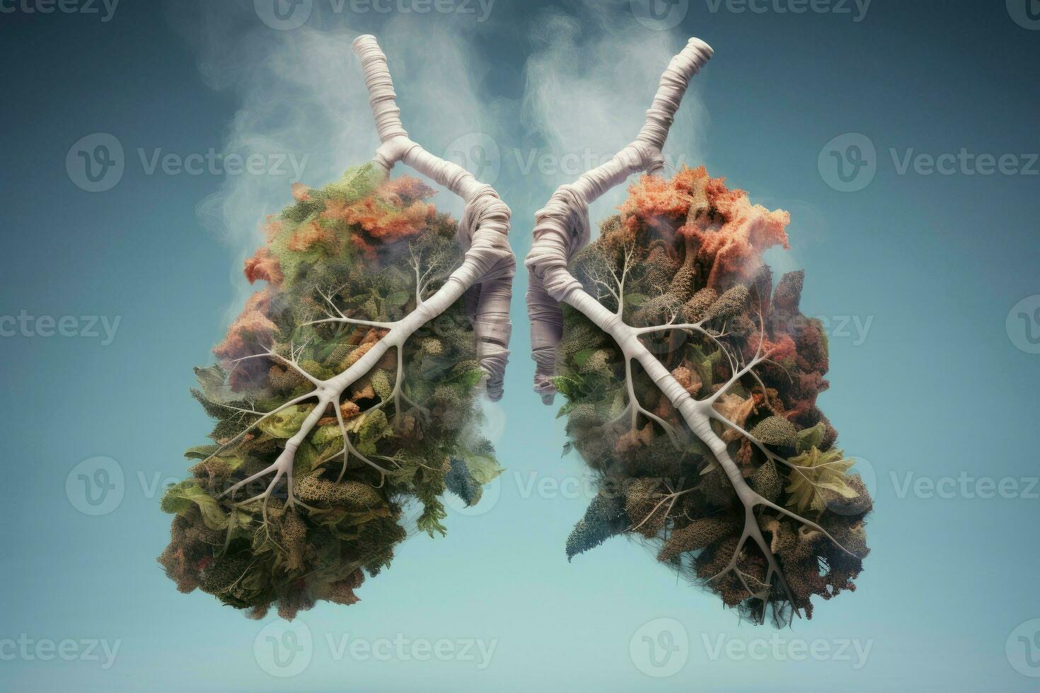 ai generato deteriorato polmoni dopo fumare. creare ai foto