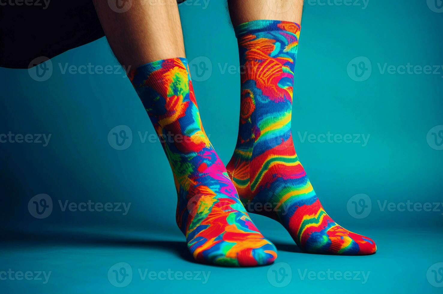 ai generato colorato e divertente calzini. creare ai foto