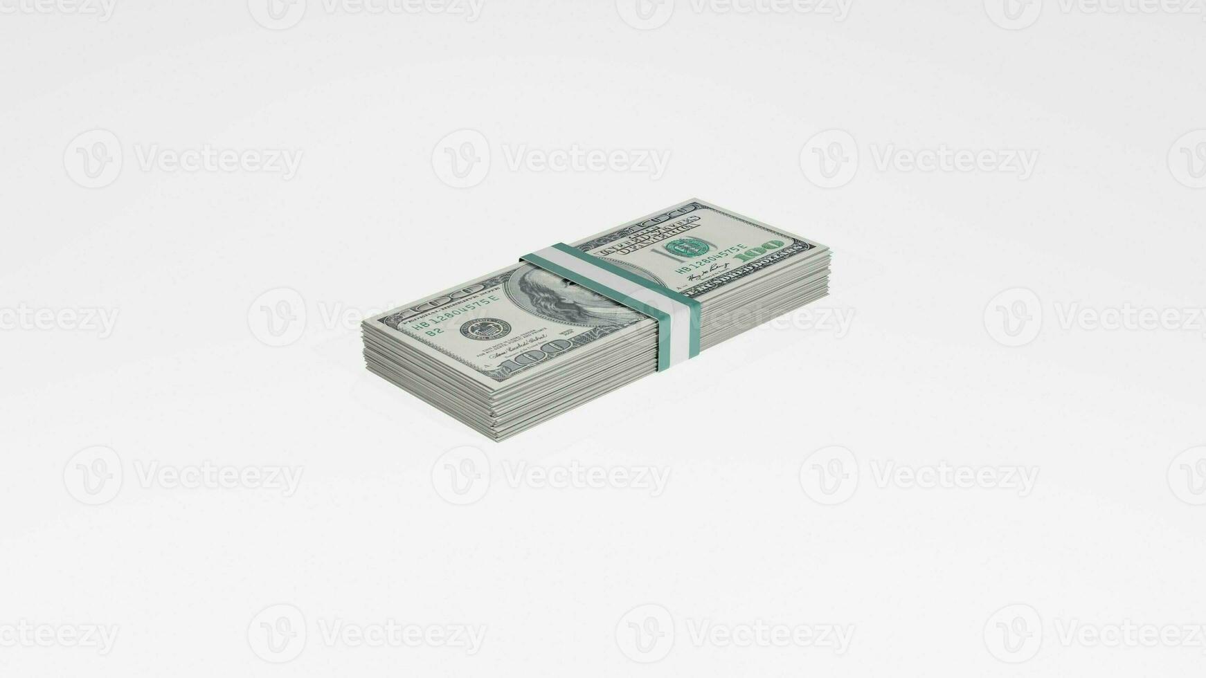 un' mucchio di dollaro fatture su un' bianca sfondo 3d rendere. foto