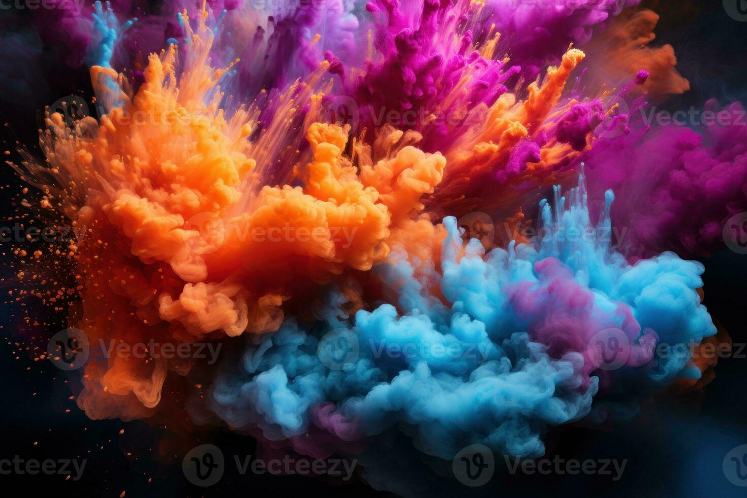 ai generato vivace acquatico celebrazione, holi Festival immagini HD foto