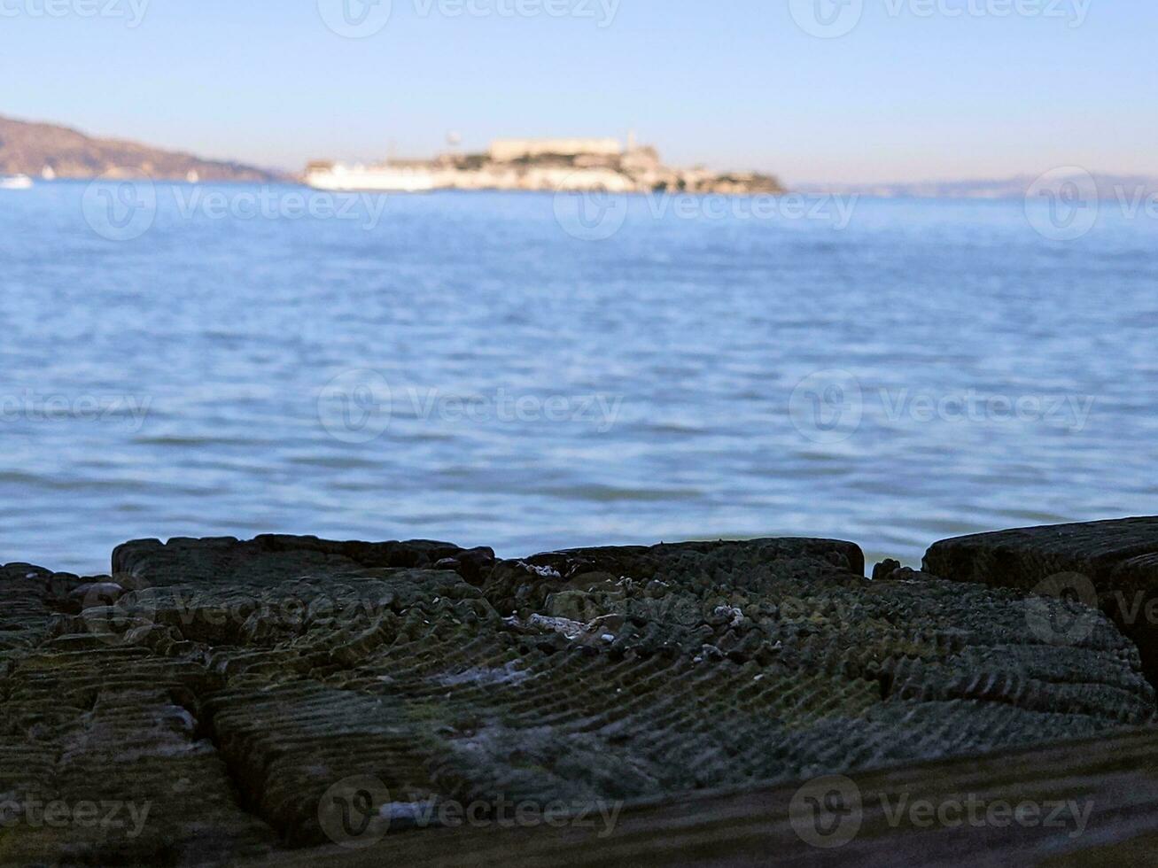 Visualizza di Alcatraz isola a partire dal forte muratore porta nel san Francisco California foto