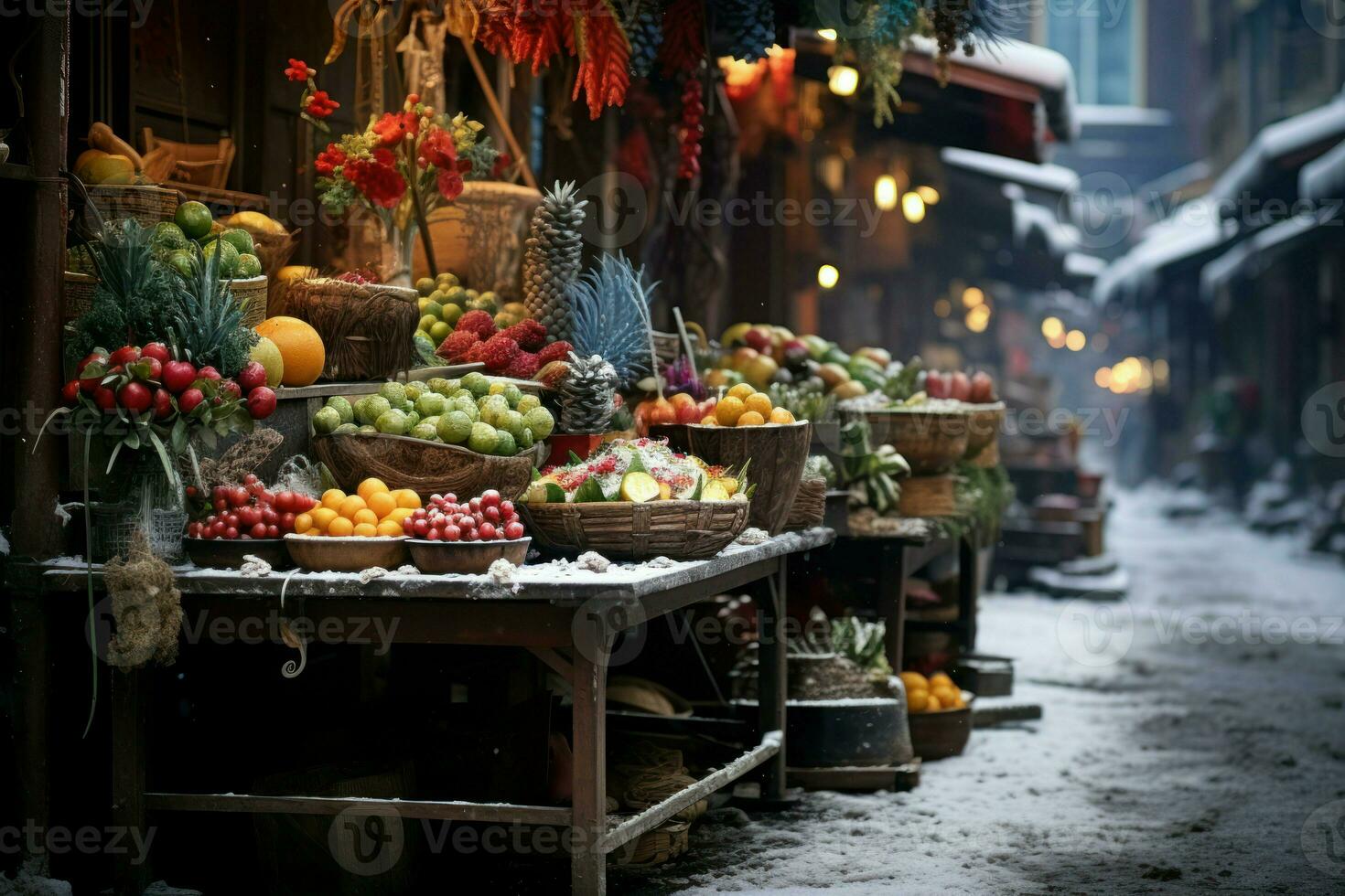 ai generato inverno strada fotografia - generativo ai foto