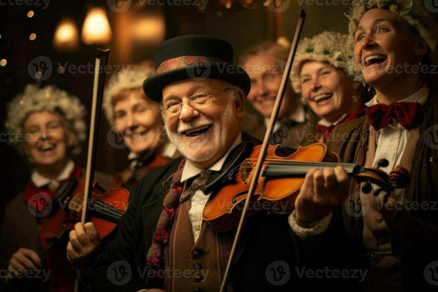 ai generato carolers e musicisti - generativo ai foto