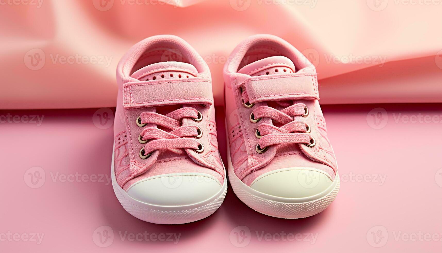 ai generato nuovo rosa gli sport scarpa per bambino, piccolo e carino generato di ai foto