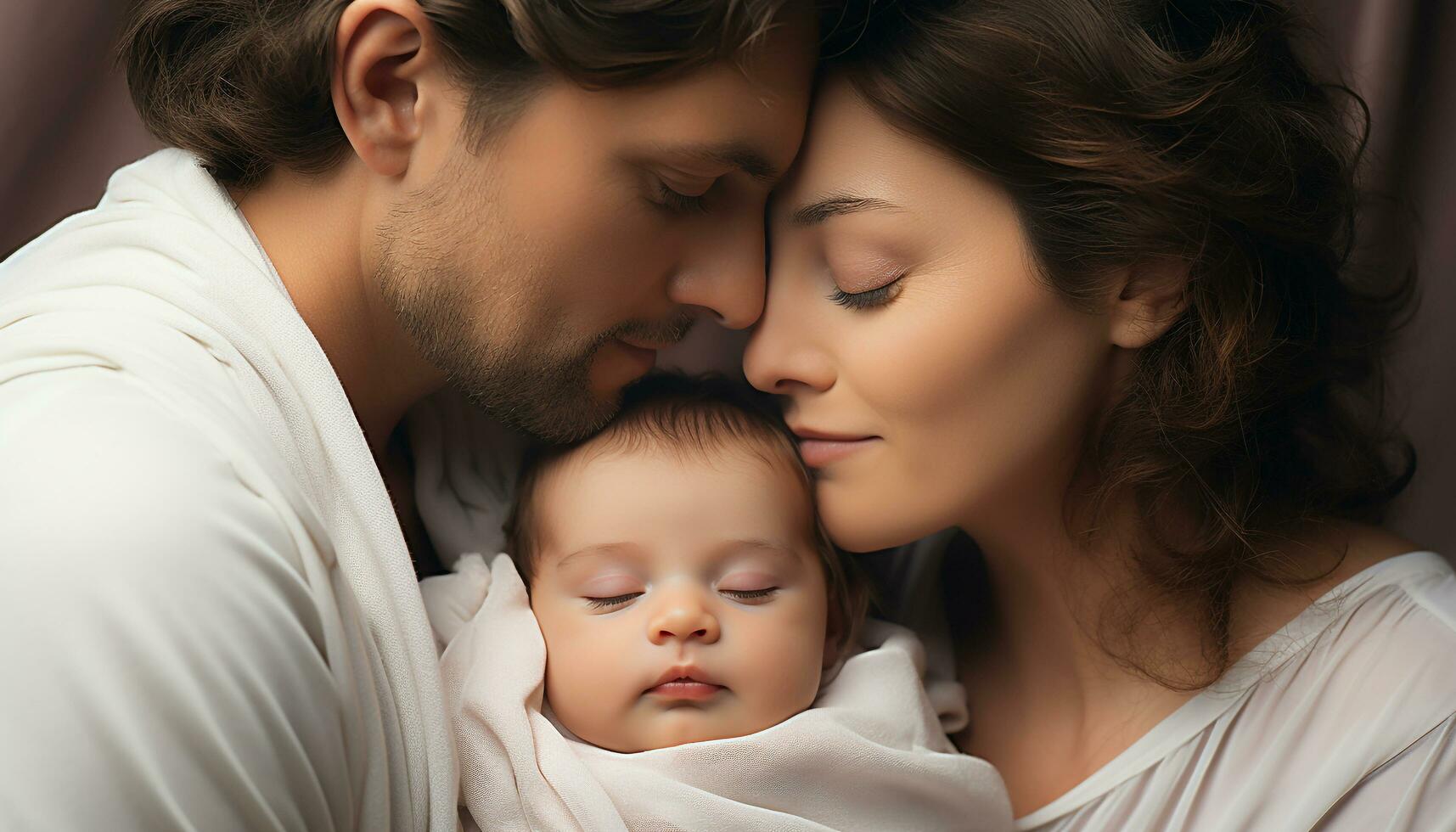 ai generato famiglia amore carino caucasico bambino Abbracciare una persona adulto generato di ai foto