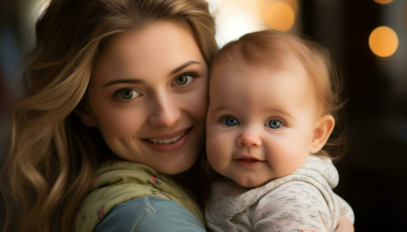 ai generato sorridente madre Abbracciare una persona carino bambino, amore e felicità generato di ai foto