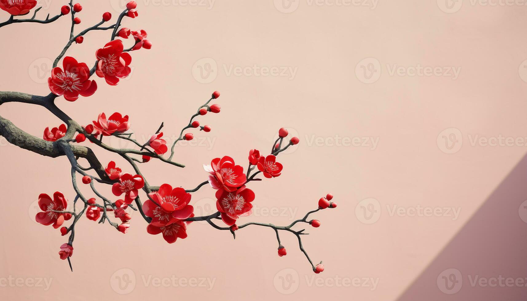 ai generato ciliegia fiorire ramo, natura bellezza nel rosa generato di ai foto