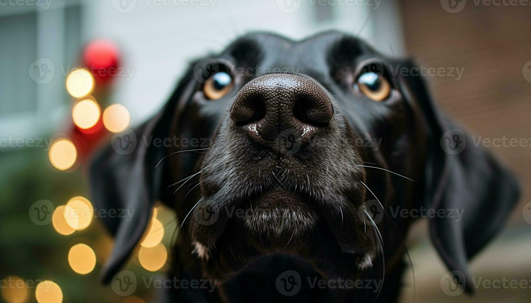 ai generato carino cucciolo guardare a telecamera, di razza nero labrador generato di ai foto