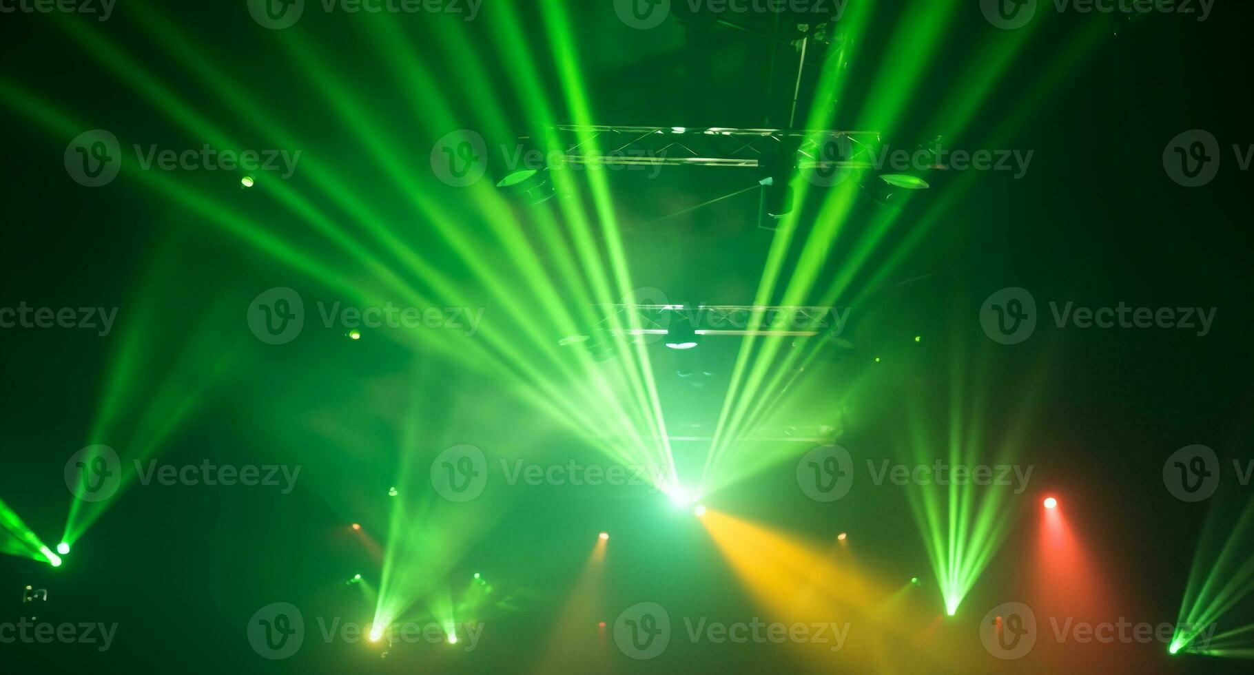 ai generato discoteca palcoscenico illuminato con colorato discoteca luci generato di ai foto