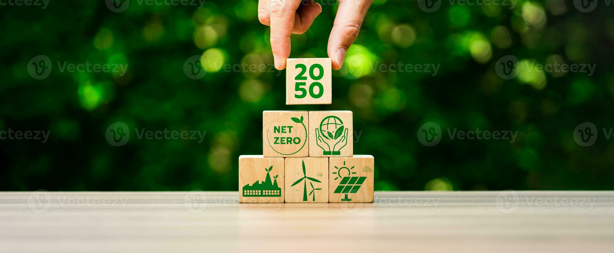 netto zero di 2050. carbonio neutro. netto zero serra gas emissioni obiettivo.clima neutro lungo termine strategia.no tossico gas, implementazione carbonio catturare e Conservazione tecnologie. sostenibile futuro. foto