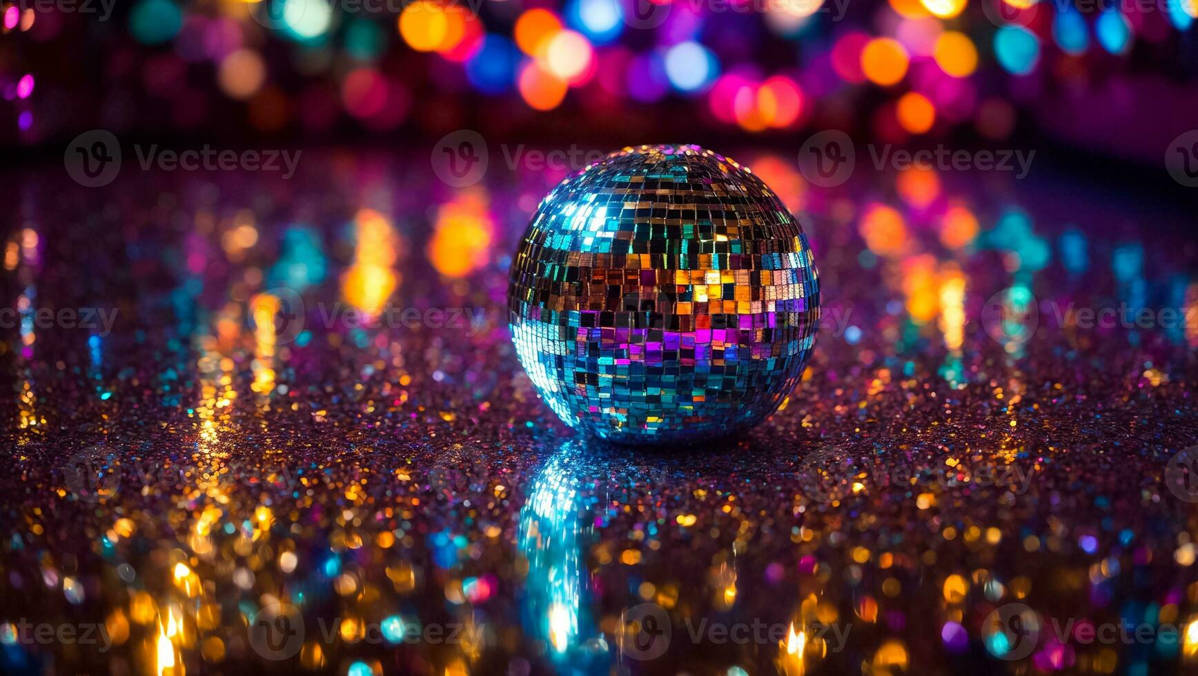 ai generato bellissimo colorato discoteca palla avvicinamento foto