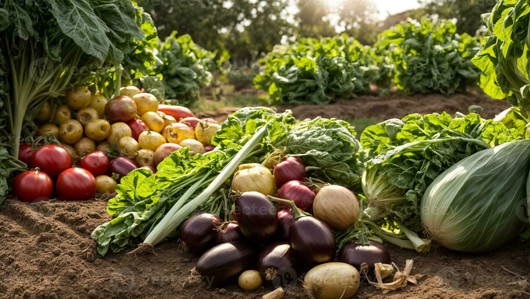 ai generato vario verdure nel il giardino foto